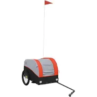 Syfax Remorque de vélo noir et orange 30 kg fer