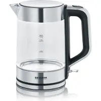 Severin WK 3420 bouilloire 1,7 L 2200 W Noir, Acier inoxydable, Transparent