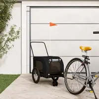 Prolenta Maison Exclusive - Remorque pour vélo pour chiens, tissu Oxford noir et fer