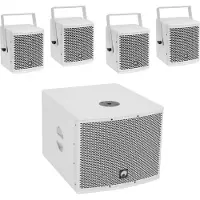 Omnitronic Set MOLLY-12A Subwoofer actif + 4x MOLLY-6 Top 8 Ohm, blanc