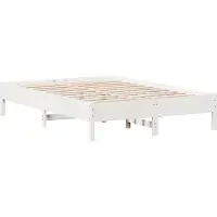 Syfax Cadre de lit sans matelas blanc 140x200 cm bois de pin massif