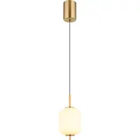 Globo Lighting Suspension dorée Ewald verre blanc simple Ø 13,5cm