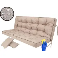 Hobbygarden Coussin de banc Coussin de sol pour banc de jardin Coussin de balançoire Coussin pour balançoire hollywoodienne Outdoor / Indoor - Pola - 100 cm - Beige