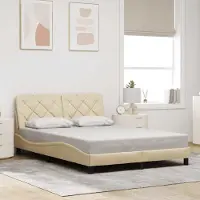 Prolenta Maison Exclusive - Sommier sans matelas Crème 140x200 cm Tissu