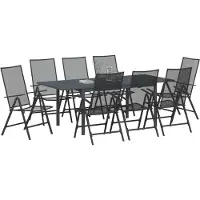 vidaXL Ensemble de jardin 9 pcs Anthracite Acier