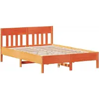 Syfax Cadre de lit sans matelas cire marron 140x200cm bois pin massif