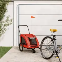 Prolenta Maison Exclusive - Remorque pour vélo, pour chiens, couleurs orange et gris. Fabriquée en Oxford et en fer