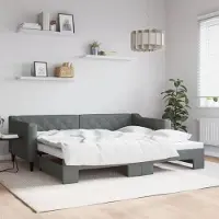 Prolenta Maison Exclusive - Canapé-lit convertible gris foncé 90 x 200 cm en tissu