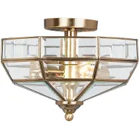 Elstead Lighting Plafonnier Old Park doré 2xE27x60W en métal, dimensions : 23x32x32 cm, IP20, Elstead