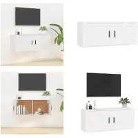 vidaXL Armoire TV murale blanc 100x34,5x40 cm - Meuble TV mural - Meubles TV muraux - Armoire TV - Console TV