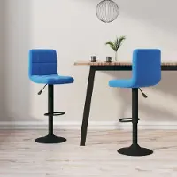 Prolenta Maison Exclusive - Tabourets de bar, lot de 2, velours bleu