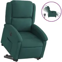 Syfax Fauteuil inclinable électrique vert foncé tissu