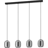 Eglo Lampe pendante de table à manger Ciampino 4L - verre dépoli fumé