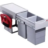 Hailo Tandem 7 K. Collecteur de déchets, gris clair. - Poubelle
