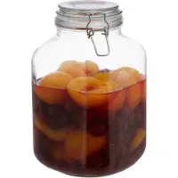Relaxdays 8 bocaux de 3 litres, pour la mise en conserve, usage professionnel, fermeture à clip, joint en caoutchouc, hermétiques, bocaux XXL, transparents
