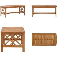 vidaXL Table basse 102x50x43 cm Bois massif Acacia - Table basse - Tables basses - Table à café