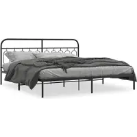 Prolenta Maison Exclusive - Cadre de lit avec tête de lit en métal noir 200x200 cm