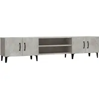 Syfax Meuble TV gris béton 180x31,5x40 cm bois d'ingénierie