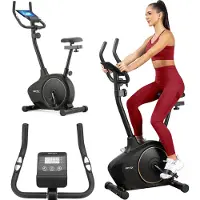 Gymtek Vélo d'appartement magnétique, vélo pour la maison - jusqu'à 150kg - 8 niveaux de résistance, masse d'inertie de 8kg - écran LCD - pour Home Gym Fitness