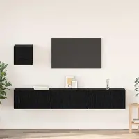 Prolenta Maison Exclusive - Ensemble de meubles TV 4 pièces Noir aspect chêne Matériau dérivé du bois