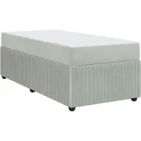 Syfax Cadre de lit avec matelas Gris clair 100 x 200 cm tissu