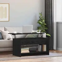 vidaXL Durable Table basse noir aspect chêne 80 x 50.5 x 41.5 cm - Tables basses Octo8567113 1parcel