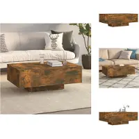 vidaXL Table basse chêne fumé 85x55x31 cm Bois composite - Tables basses