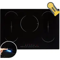 Arebos Table de cuisson à induction 77 cm | 9800 W, 5 zones, Flex, Timer & Sensor Touch
