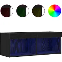 Syfax Ensemble meuble TV Chêne noir 80 x 30 x 30 cm Bois d'ingénierie