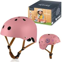 Lionelo Schutzhelm für Kinder Helmet verstellbar 50-56 cm, Kinnschutz, Intertek zertifizierter Helm für Mädchen und Jungen, Größe S - Rosa