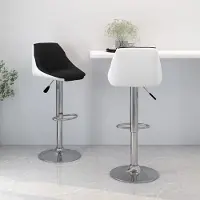 Prolenta Maison Exclusive - Lot de 2 tabourets de bar en similicuir noir et blanc