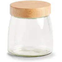 Zeller Bocal hermétique en verre avec couvercle en bambou, 950 ml