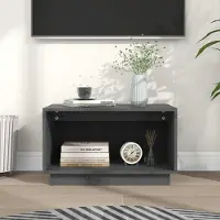 Prolenta Maison Exclusive - Meuble TV gris 60x35x35 cm Bois massif Pin