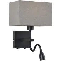 ITALUX Applique murale moderne NORTE noir et gris, 2xE27x60W, tissu, dimensions : 29x19x19 cm, IP20,