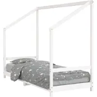 Syfax Cadre de lit pour enfants blanc 80x200 cm bois de pin massif