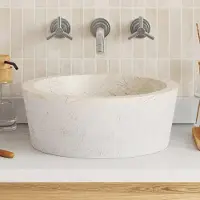 Syfax Lavabo Crème Ø40x15 cm Marbre