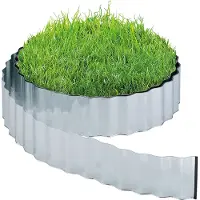 Relaxdays Bordure de pelouse , 12 m, bordure de parterre en métal galvanisé, flexible, pour pelouse et parterres, hauteur 16 cm, couleur argent