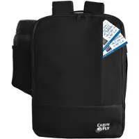 CabinFly Bellanca 40x30x15 Sac à dos Bagage à main Sous le siège Sac de remplissage SAS, Finnair KLM, Air France, British Airways, Iberia, 40x30x15cm Noir