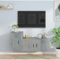 Prolenta Maison Exclusive - Ensemble de meubles TV 2 pcs gris béton bois d'ingénierie