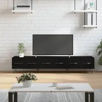 Prolenta Maison Exclusive - Meuble TV noir 150x36x30 cm Matériau dérivé du bois