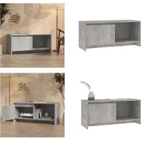 vidaXL Armoire TV gris béton 90x35x40 cm Bois composite - Armoire TV - Armoire TV - Buffet bas - Armoire stéréo