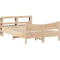 vidaXL Lit en bois massif avec tête de lit 140x190 cm pin