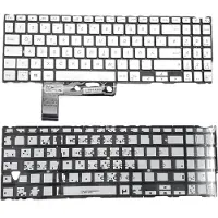 T-ProTek FRANÇAIS - Clavier argenté rétroéclairé compatible avec Asus ZenBook 15 UX533FD-A8153T