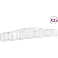 vidaXL Gabions avec arc surélevé 25 pcs. 400x50x40/60cm Fer galvanisé