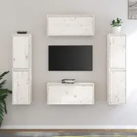 Prolenta Maison Exclusive - Meubles TV 6 pcs Blanc Bois massif de pin