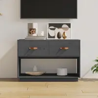 Prolenta Maison Exclusive - Meuble TV gris 90x40x60 cm en bois massif de pin