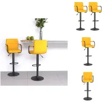 vidaXL Tabouret de bar 2 pcs. velours jaune moutarde - Tabouret de bar