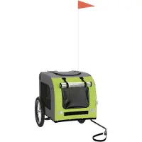 Syfax Remorque de vélo pour animaux de compagnie vert et gris