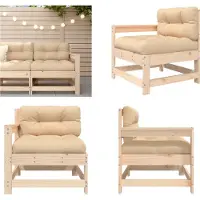 vidaXL Chaise de jardin avec coussin en bois massif de pin - Chaise de jardin - Chaises de jardin - Chaise d'extérieur - Chaise de terrasse