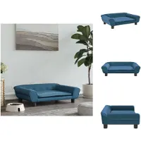 vidaXL Lit pour chien bleu 70x48x22 cm velours - Lits pour chiens